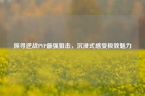 探寻逆战PVP最强狙击，沉浸式感受极致魅力