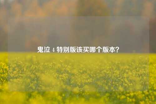 鬼泣 4 特别版该买哪个版本?