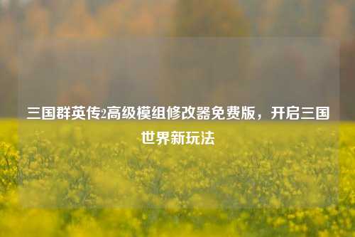 三国群英传2高级模组修改器免费版,开启三国世界新玩法