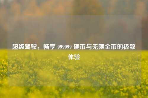 超级驾驶，畅享 999999 硬币与无限金币的极致体验