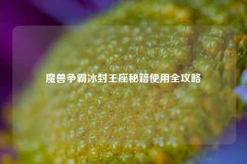 魔兽争霸冰封王座秘籍使用全攻略