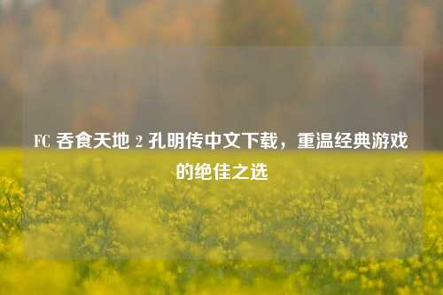 FC 吞食天地 2 孔明传中文下载，重温经典游戏的绝佳之选