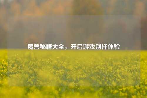 魔兽秘籍大全,开启游戏别样体验
