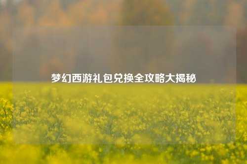 梦幻西游礼包兑换全攻略大揭秘