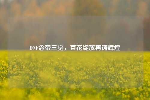 DNF念帝三觉，百花绽放再铸辉煌