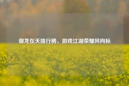 御龙在天排行榜,游戏江湖荣耀风向标