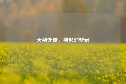 天剑外传,剑影幻梦录
