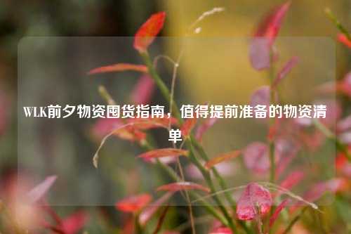 WLK前夕物资囤货指南,值得提前准备的物资清单