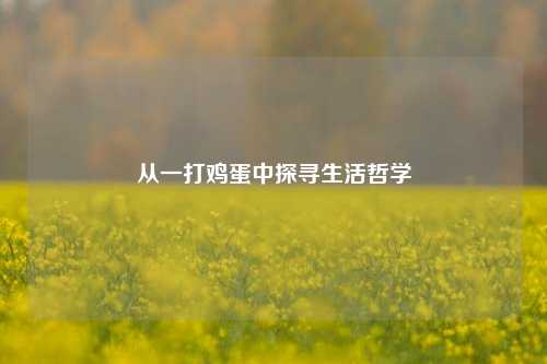 从一打鸡蛋中探寻生活哲学