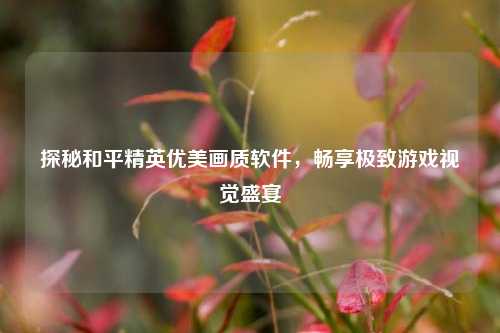 探秘和平精英优美画质软件，畅享极致游戏视觉盛宴