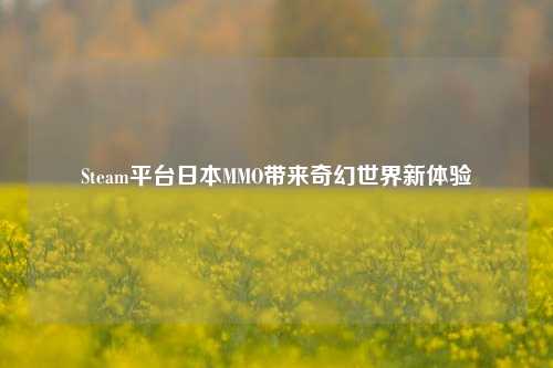 Steam平台日本MMO带来奇幻世界新体验