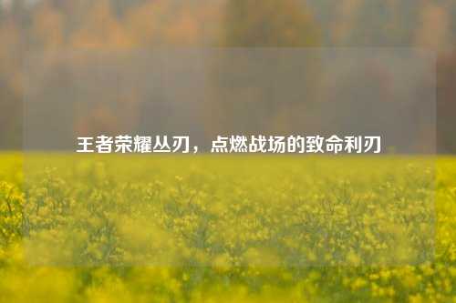 王者荣耀丛刃，点燃战场的致命利刃