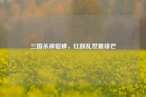 三国杀神貂蝉，红颜乱世展锋芒