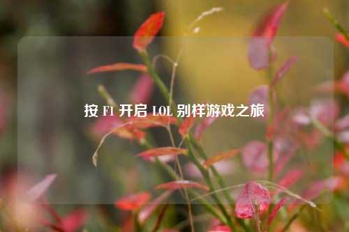 按 F1 开启 LOL 别样游戏之旅