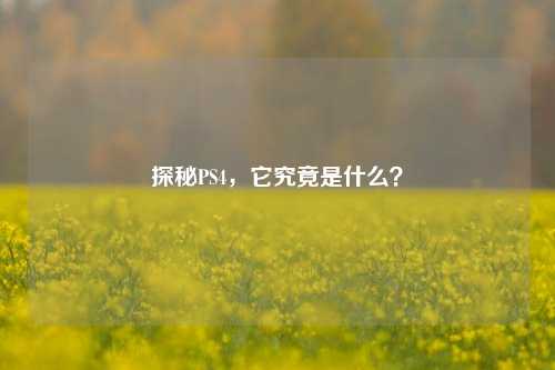 探秘PS4，它究竟是什么？