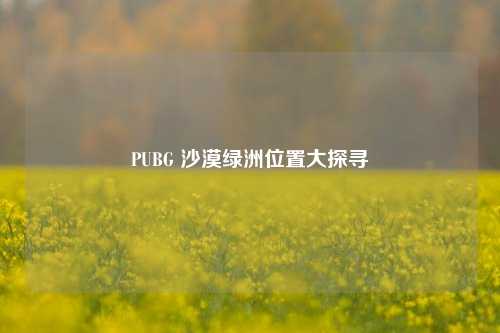 PUBG 沙漠绿洲位置大探寻