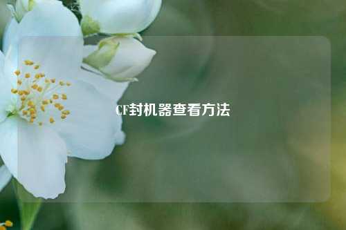 CF封机器查看方法