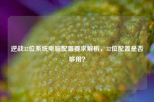 逆战32位系统电脑配置要求解析,32位配置是否够用?