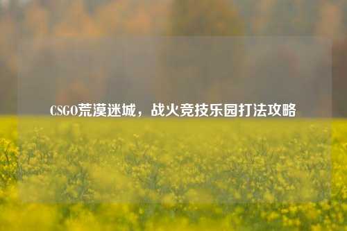 CSGO荒漠迷城，战火竞技乐园打法攻略