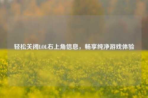 轻松关闭LOL右上角信息，畅享纯净游戏体验