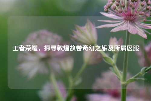 王者荣耀，探寻敦煌故卷奇幻之旅及所属区服