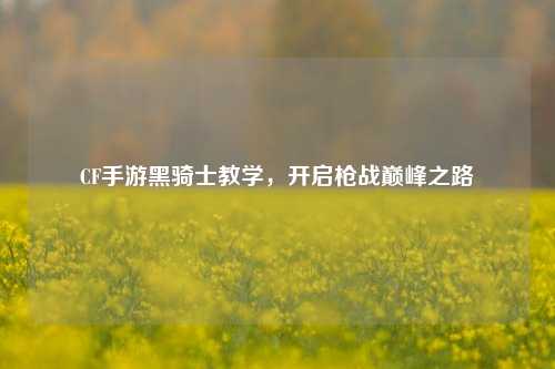 CF手游黑骑士教学,开启枪战巅峰之路