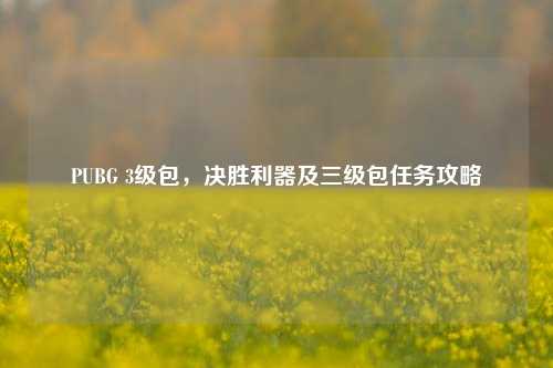 PUBG 3级包，决胜利器及三级包任务攻略
