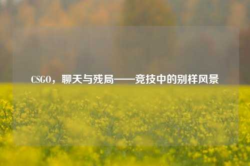 CSGO，聊天与残局——竞技中的别样风景
