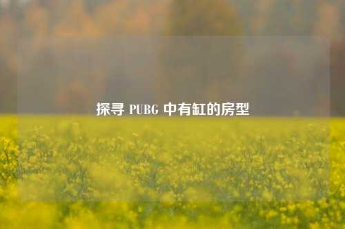 探寻 PUBG 中有缸的房型