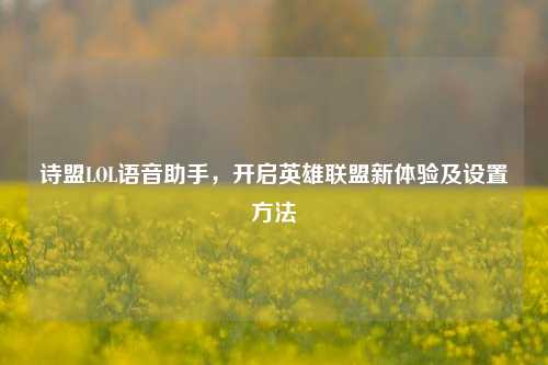 诗盟LOL语音助手，开启英雄联盟新体验及设置方法