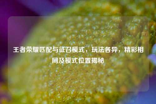 王者荣耀匹配与征召模式,玩法各异,精彩相同及模式位置揭秘