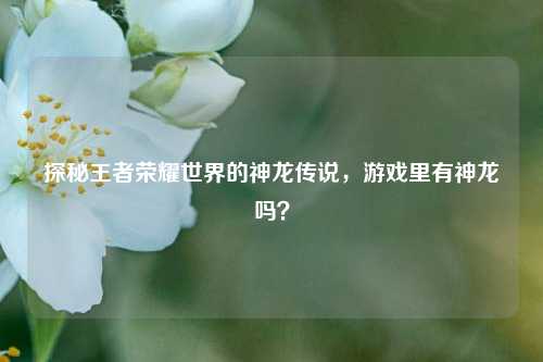 探秘王者荣耀世界的神龙传说，游戏里有神龙吗？