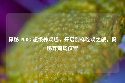 探秘 PUBG 超级养鸡场，开启别样吃鸡之旅，揭秘养鸡场位置