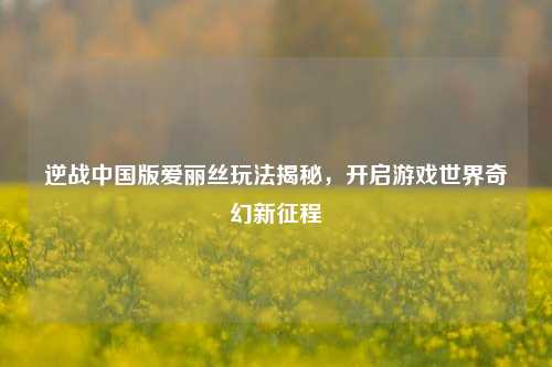 逆战中国版爱丽丝玩法揭秘,开启游戏世界奇幻新征程