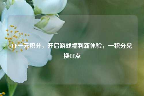 CF一元积分，开启游戏福利新体验，一积分兑换CF点