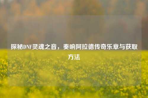 探秘DNF灵魂之音，奏响阿拉德传奇乐章与获取方法